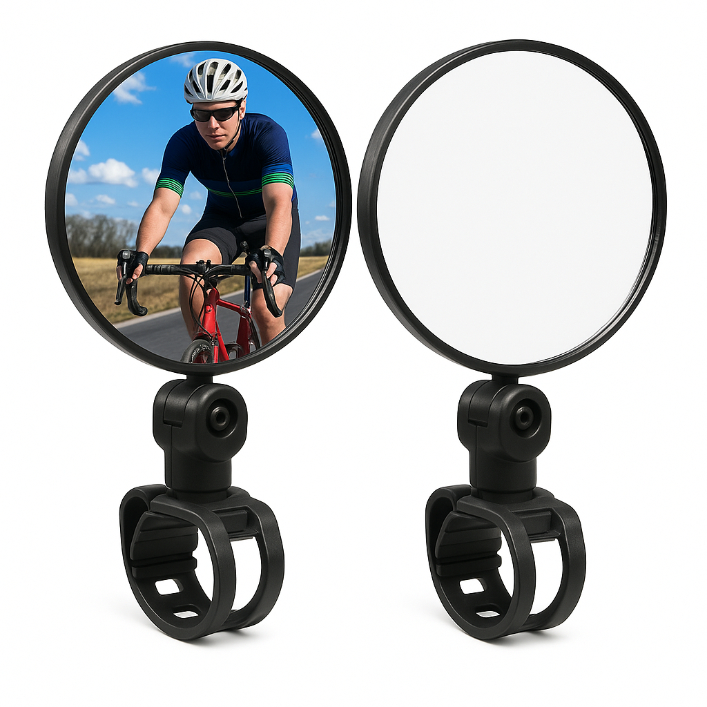 Par De Espelho Retrovisor Para Bicicleta Motocicleta Lente Convexa Ângulo Amplo Ajuste 360 Graus Mtb