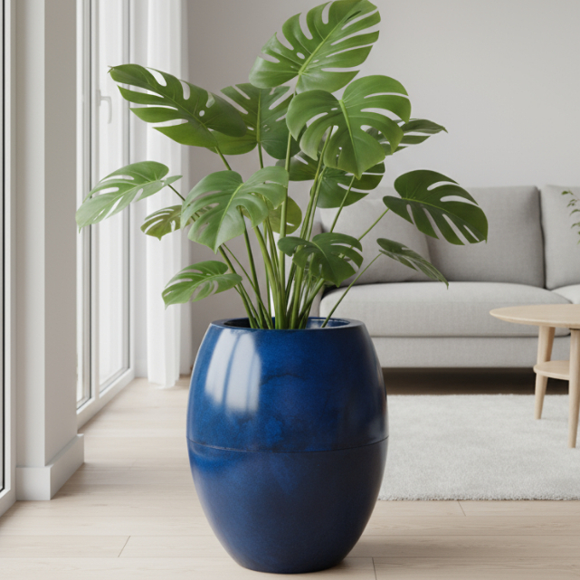 Vaso para Planta Redondo Pequeno, Médio e Grande Liso Marmorizado – Vaso de Polietileno Decorativo