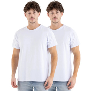 KIT 2 Camiseta Básica Masculina Lisa 100% Algodão em Oferta na Shopee