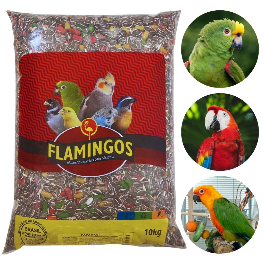 Ração Papagaios Araras e Maritacas Mistura De Sementes Girassol Chips 10kg