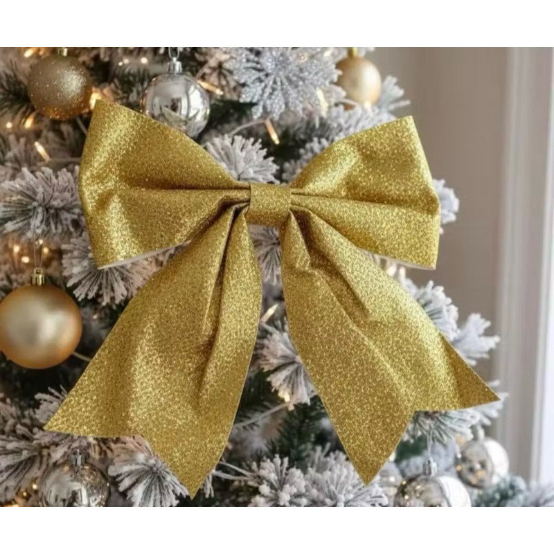 ENFEITE LAÇO NATALINO | TAM.: 28CM | DOURADO | ÁRVORE DE NATAL | ANO NOVO | DECORAÇÃO | FESTA | PRESENTE | LAÇO GRANDE