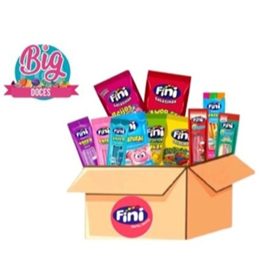 Kit C/30un Balas Fini Sabores Variados Balas de Gelatinas Tubes Cítricas Azedinhas 15g