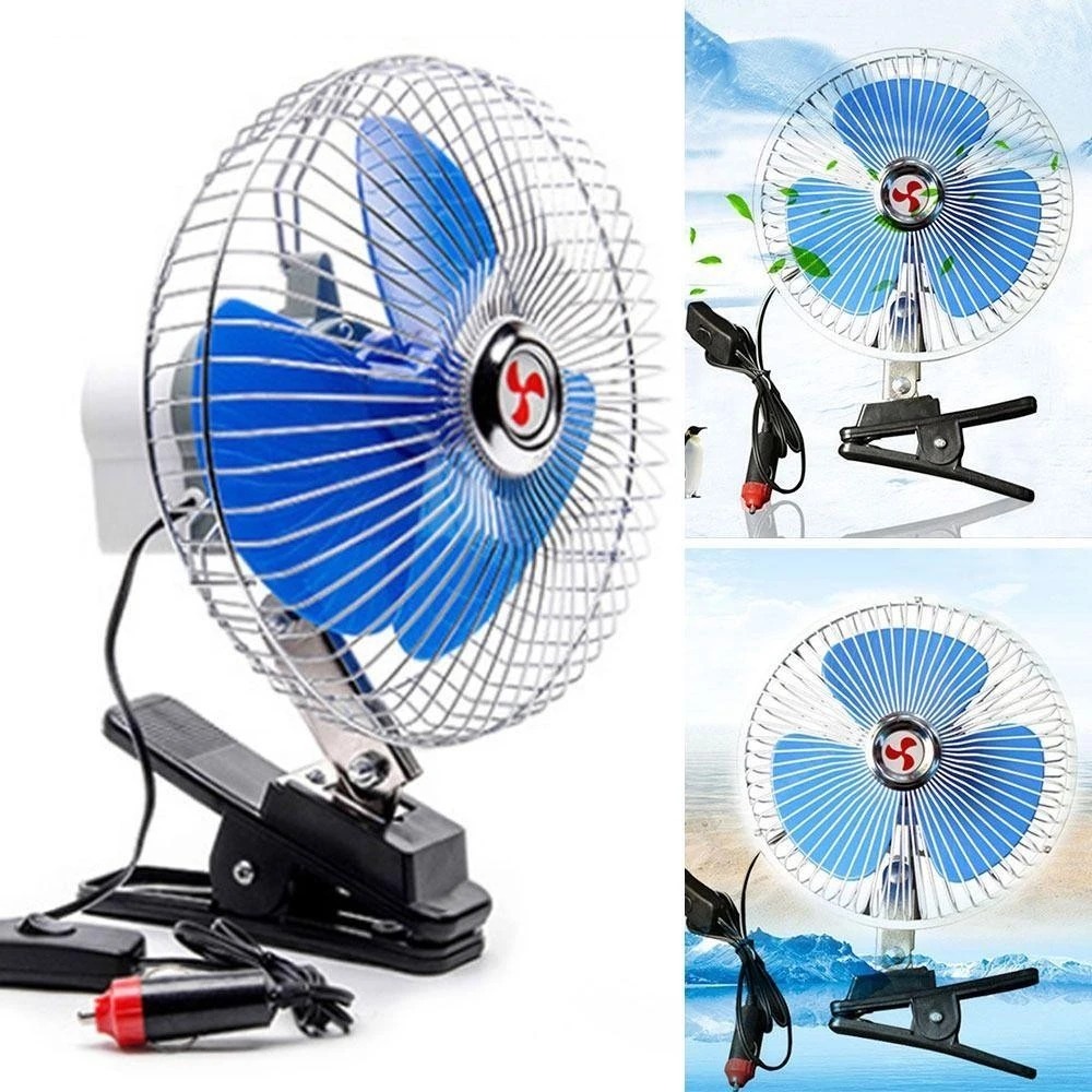 Ventilador Caminhão 12v 8 Polegadas Potente Com Garra Painel