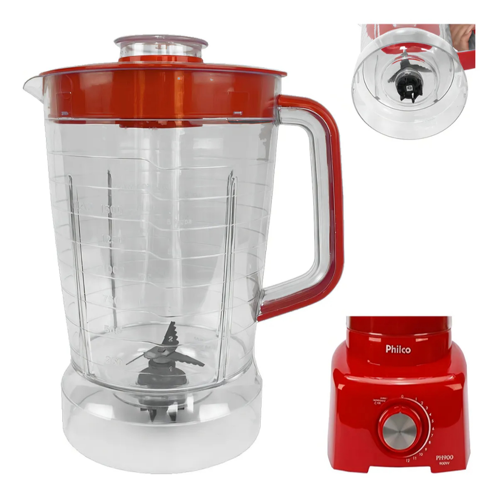 Copo De Liquidificador Compativel Philco Ph900 Ph700 Ph1200 Cristal