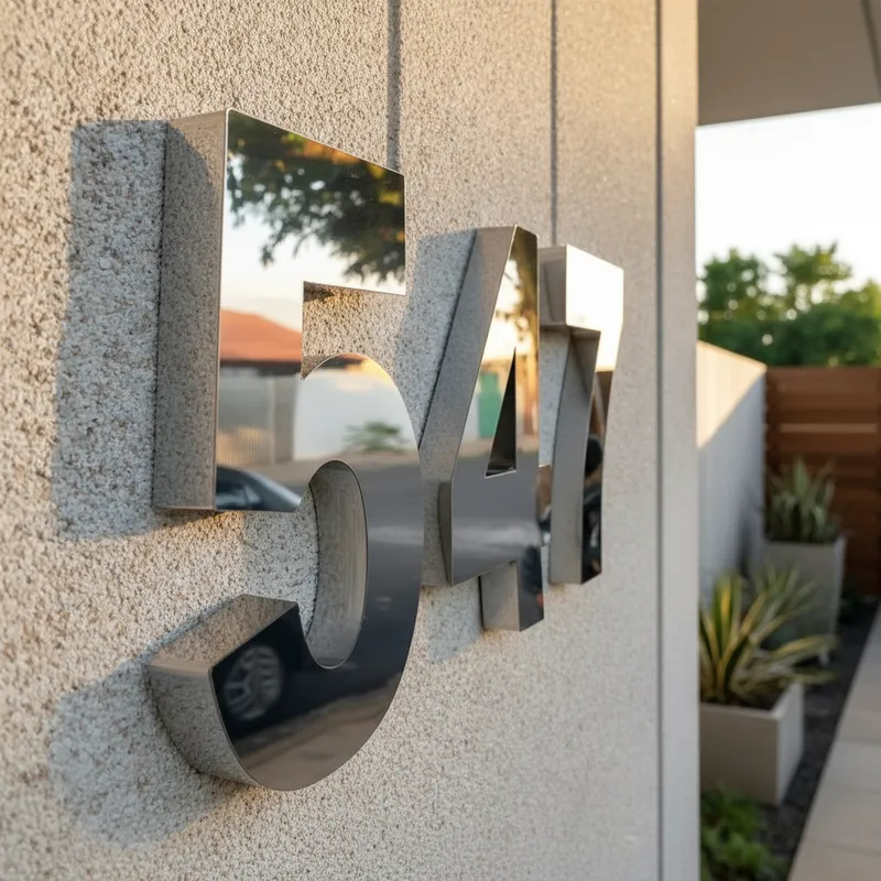 3 Números de  Casa Aço Inox Brilhante 20cm em Oferta na Shopee