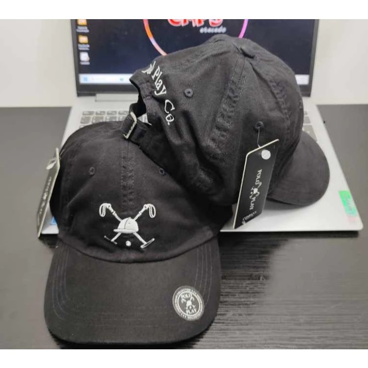Boné Polo P Tradicional Sarja Aba Curva Ajustável Premium