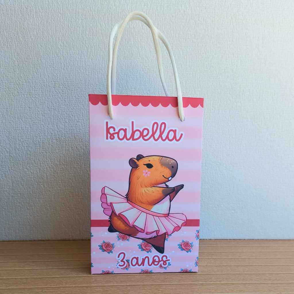 Sacolinha Surpresa Personalizada Capivara Lembrancinha para  Festa de Aniversário