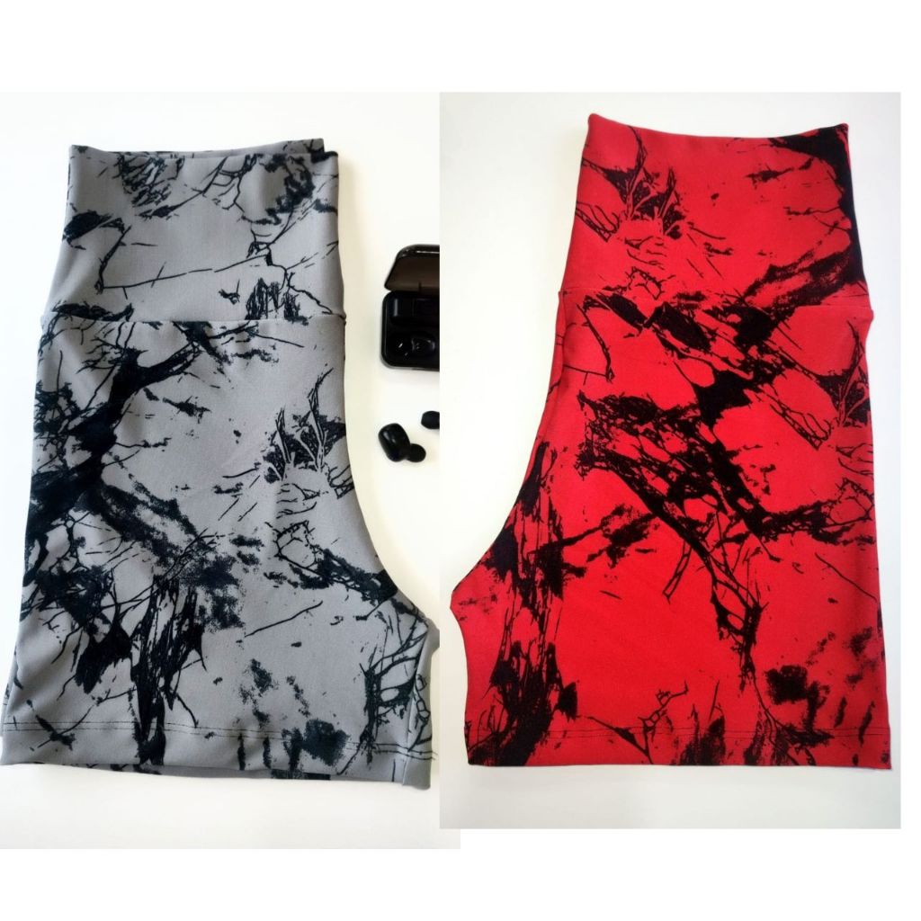 Kit 2 Short Fitness Marmorizado Academia