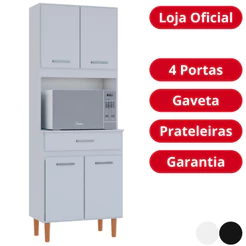 Cozinha Completa Compacta Armário Multiuso com Gaveta e Nicho para Microondas - Móveis Bonatto