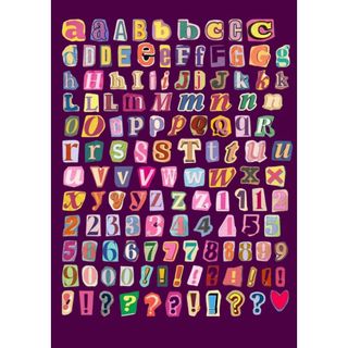Kit 128 Adesivos Letras A a Z Journal, Números e Símbolos – Impressos em Papel Adesivo para Journal e Scrapbook