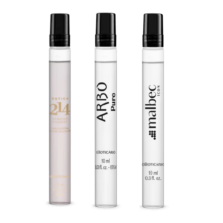 Desodorante Colônia O Boticário Masculino 10ml (Arbo Pure, Botica 214, Malbec Icon)