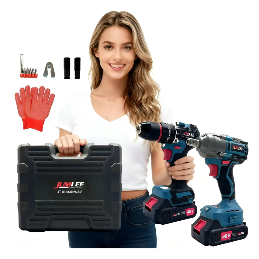 Kit Chave De Impacto E Parafusadeira 48v Brushless Sem Fio A