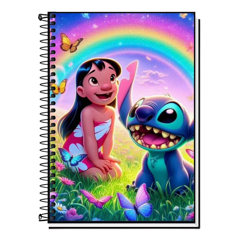 Caderno Personalizado Lilo e Stitch | Capa Dura Luxo | 1 a 20 Matérias | Escolar, Universitário, Envio 24h em Oferta na Shopee