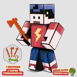 Boneco Aventuras de Mike 15cm Articulado Acompanha 3 Ferramentas Youtuber Algazarra em Oferta na Shopee