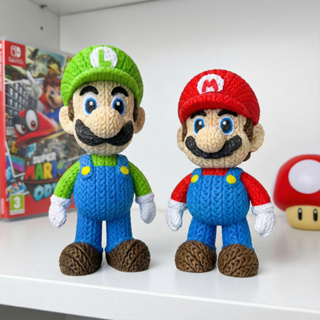 Mario e Luigi Efeito Amigurumi Bonecos Colecionáveis (Material Rígido) Action Figure Articulado em Oferta na Shopee