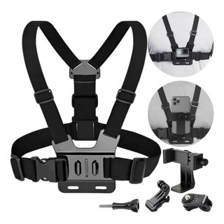 Suporte de peito ajustável para telefones celulares e câmeras GoPro para peito de motocic…