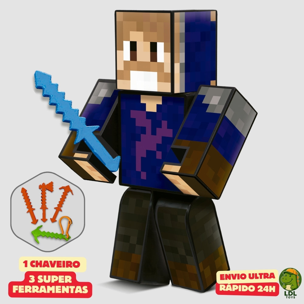 Boneco Tonigon 15cm Articulado Acompanha 3 Ferramentas Youtuber Original Algazarra em Oferta na Shopee