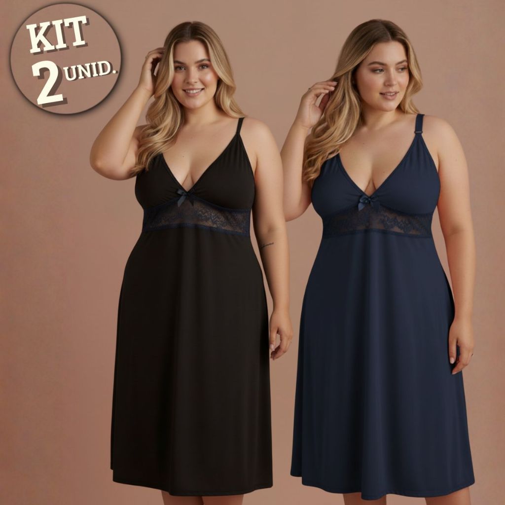 KIT 02 Camisolas Amamentação Plus Size com Detalhe em Renda Maternidade Grávida. em Oferta na Shopee
