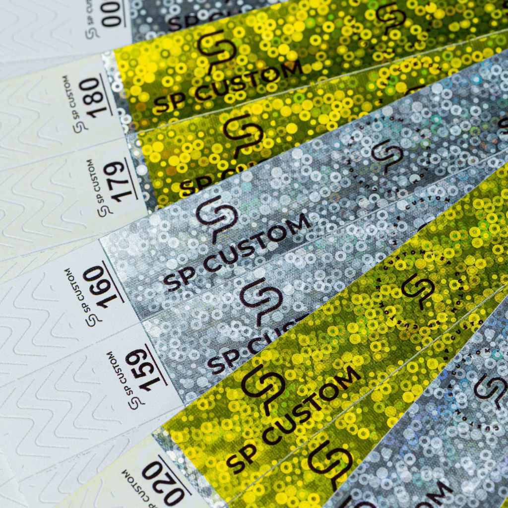 100 Pulseira de Identificação Holográfica 15 anos Casamento Chá Revelação Festa Aniversário Numerada