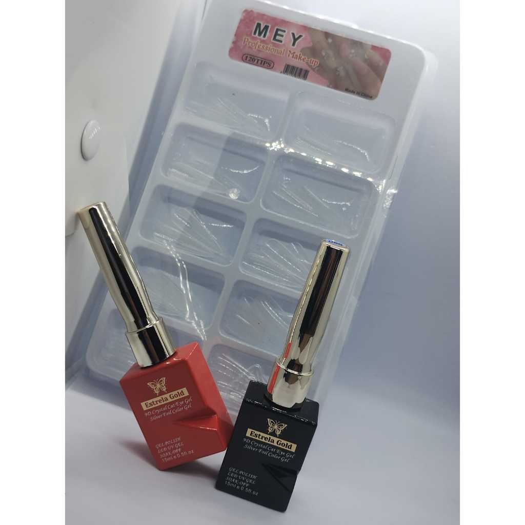 kit 2 esmalte estrela gold 9D cristal + unha mey