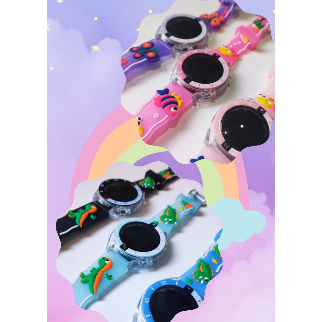 Relógio Infantil Digital com Estampas Coloridas – Fácil de Usar e ver a hora