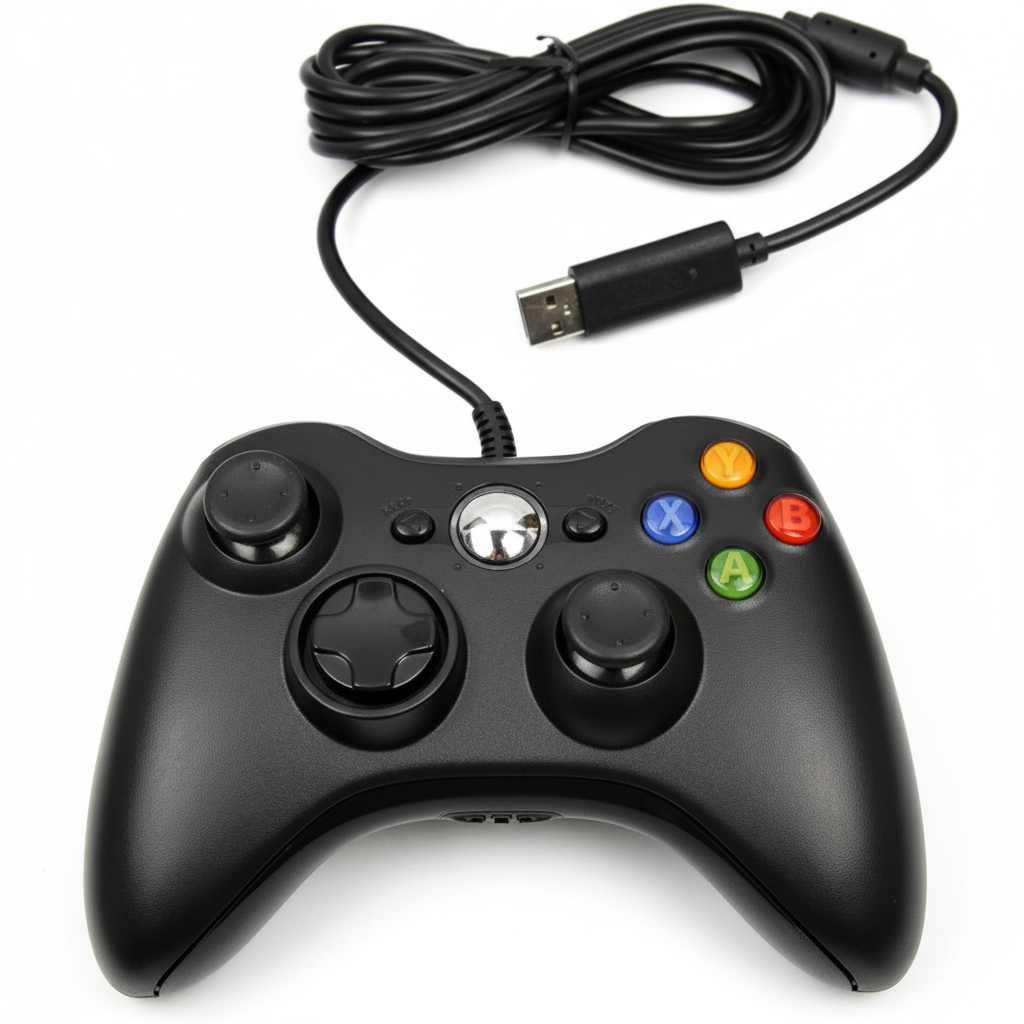 Controle De Xbox 360 Com Fio Para Video Game e PC/ Fat E Pc Joystick Jogo