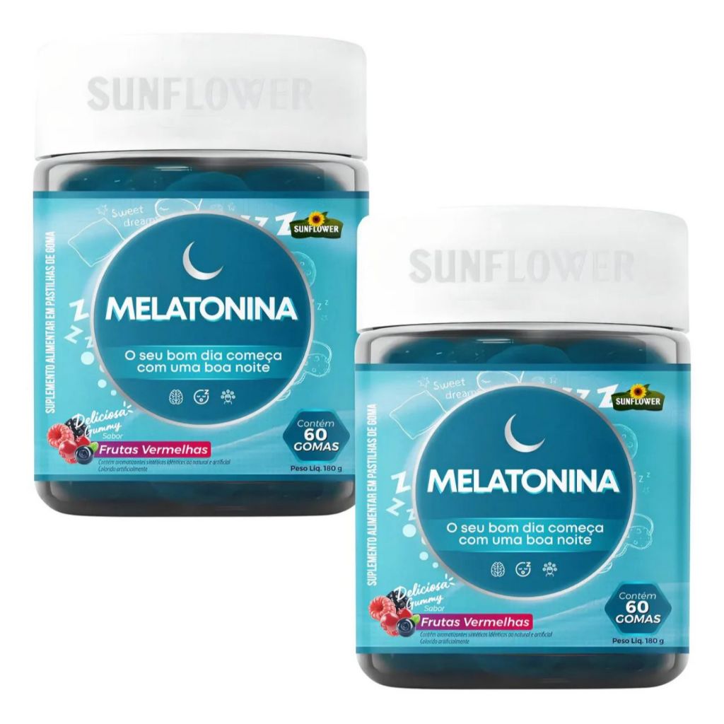 Kit 2X Melatonina Sunflower 120 Gomas