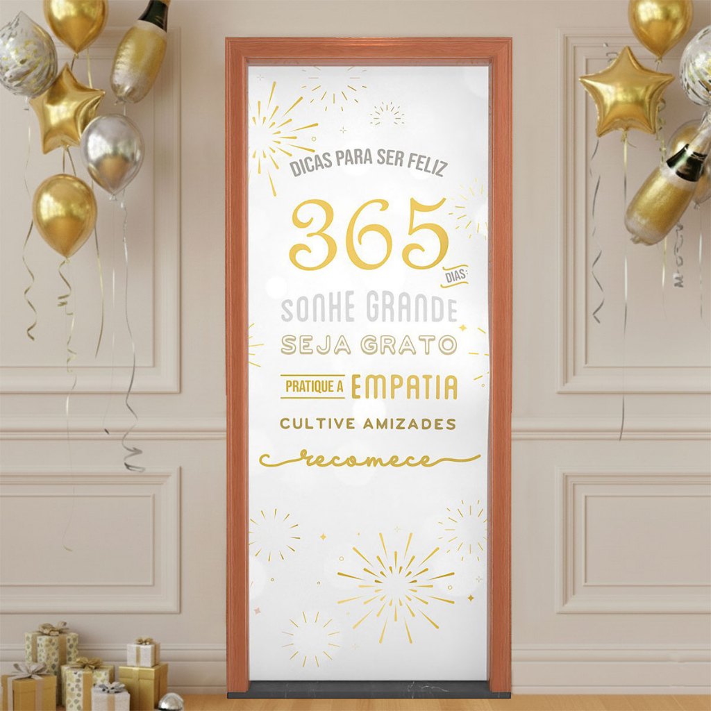 Capa de Porta Decoração Ano Novo Boas Festas em Tecido Sublimado Com Elástico 0,85x2,10m em Oferta na Shopee