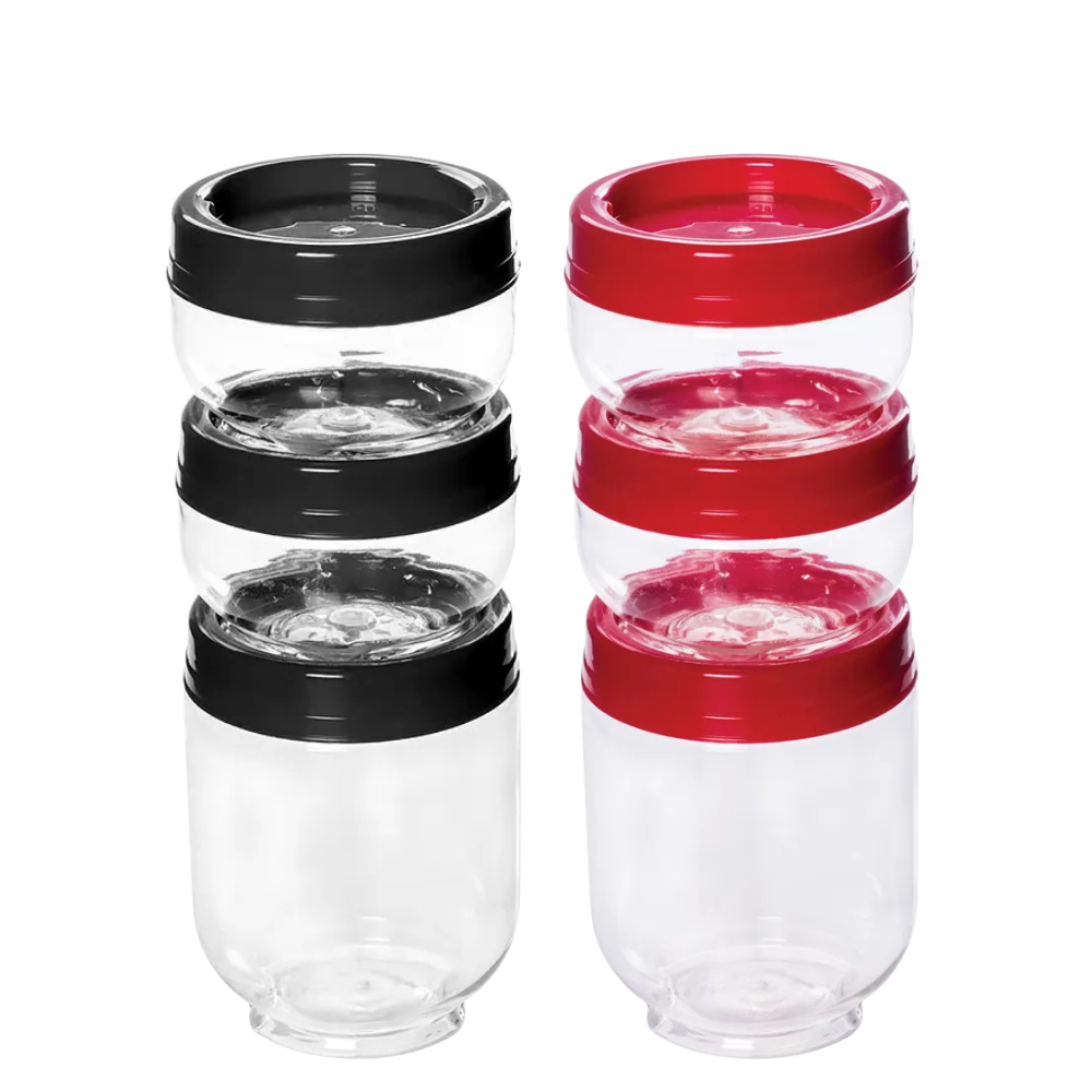 Kit 3 Organizadores Gire e Trave Plasútil – Empilhável, BPA Free, 155ml/155ml/380ml em Oferta na Shopee