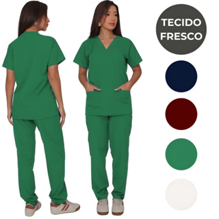 Pijama Cirúrgico Com Elastano Tecido Fresco Scrub Uniforme Hospitalar Enfermagem Médico Enfermeira em Oferta na Shopee