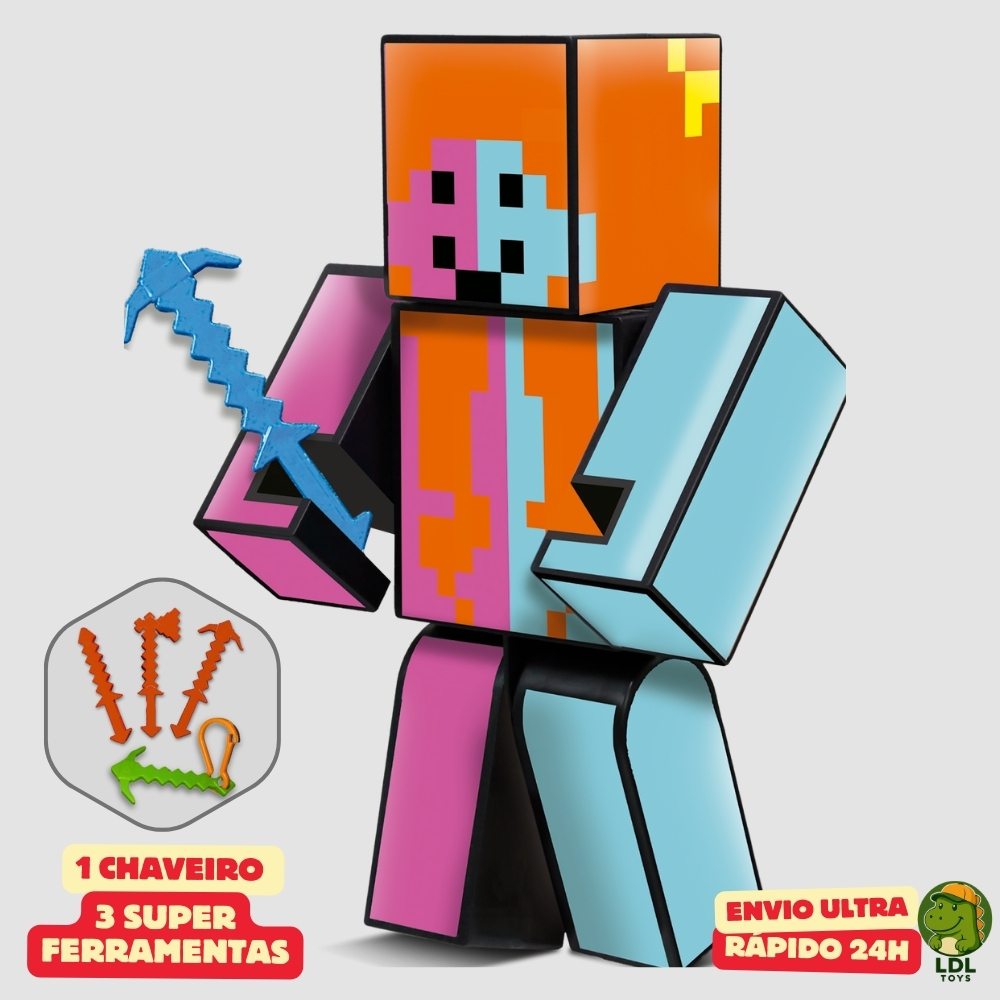 Boneco Mana 15cm Articulado Acompanha 3 Ferramentas Youtuber Original Algazarra em Oferta na Shopee