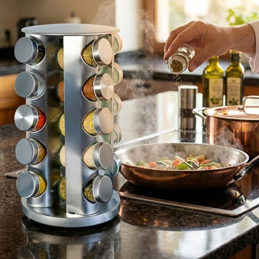 Porta Temperos Condimentos 20 Potes Giratório Alira Home em Oferta na Shopee