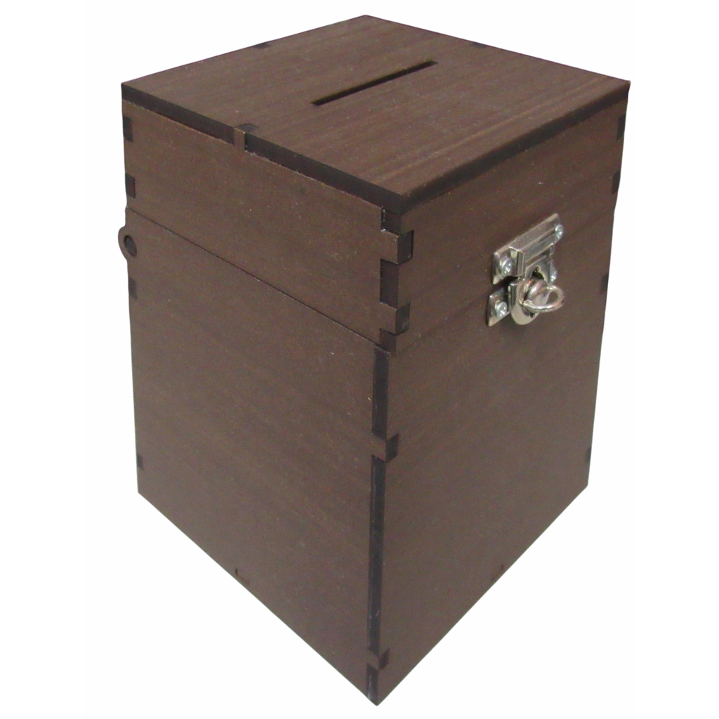 Urna Cofre Com Fecho Para Cadeado Cor Marrom