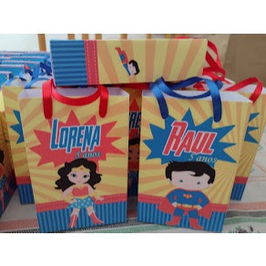 Sacolinha Mulher Maravilha Personalizada festa infantil lembrancinhas