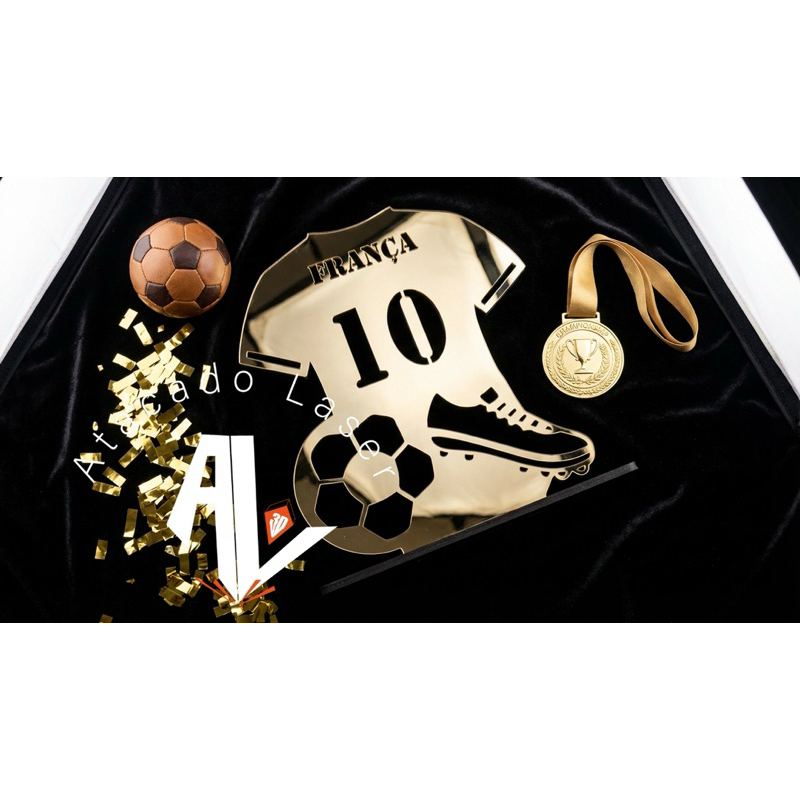 Troféu Personalizado em Acrílico - Camisa de Futebol