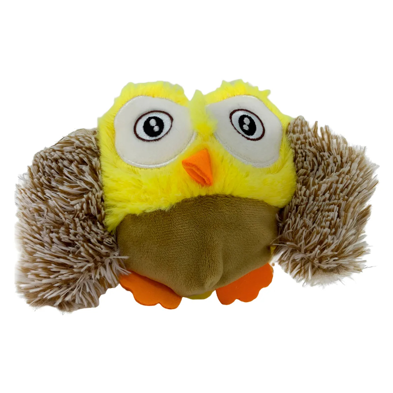 Brinquedo Para Cachorro Pelúcia Coruja Com Apito Savana Pet Cor Amarelo