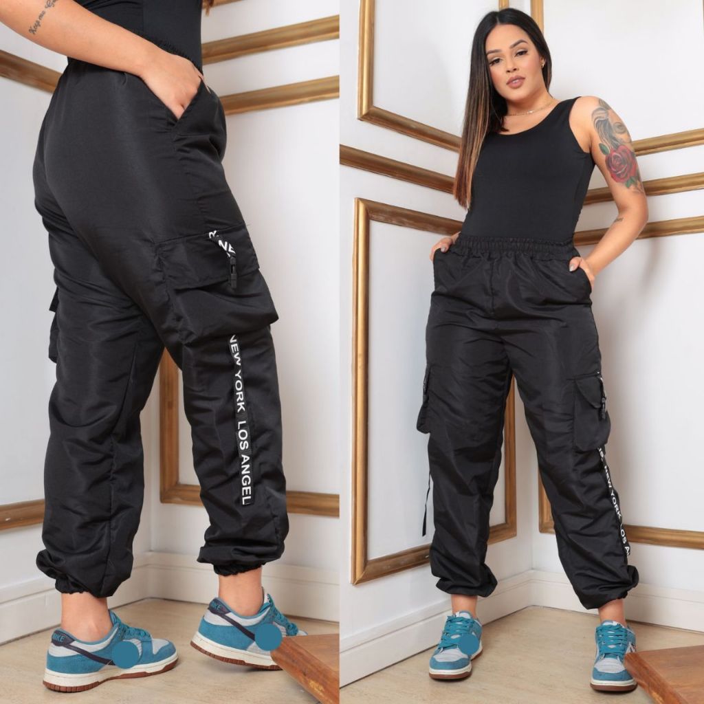 Calça Jogger Tactel Adulto e Infantil 4 Bolsos | 4 Cores | Tamanhos 10 12 14 P M G | Confortável Estilosa Moda Street