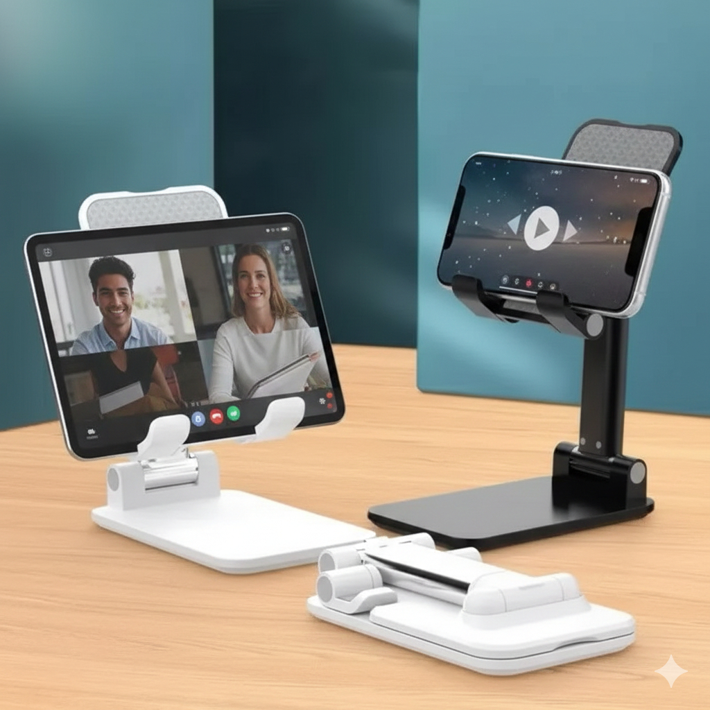 Suporte de Mesa Dobrável Base para Celular e Tablet Ajustável Portátil Reforçado Smartphone