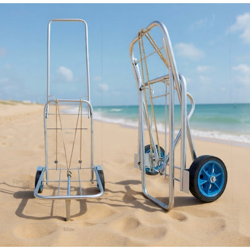 Carrinho Dobrável Roda Emborrachada p cooler e cargas - Chapinha RB em Oferta na Shopee