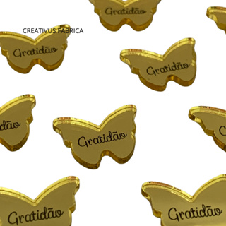 Kit Tag 50 unidades Borboleta Acrilico 2cm Personalize ou Gratidão em Oferta na Shopee