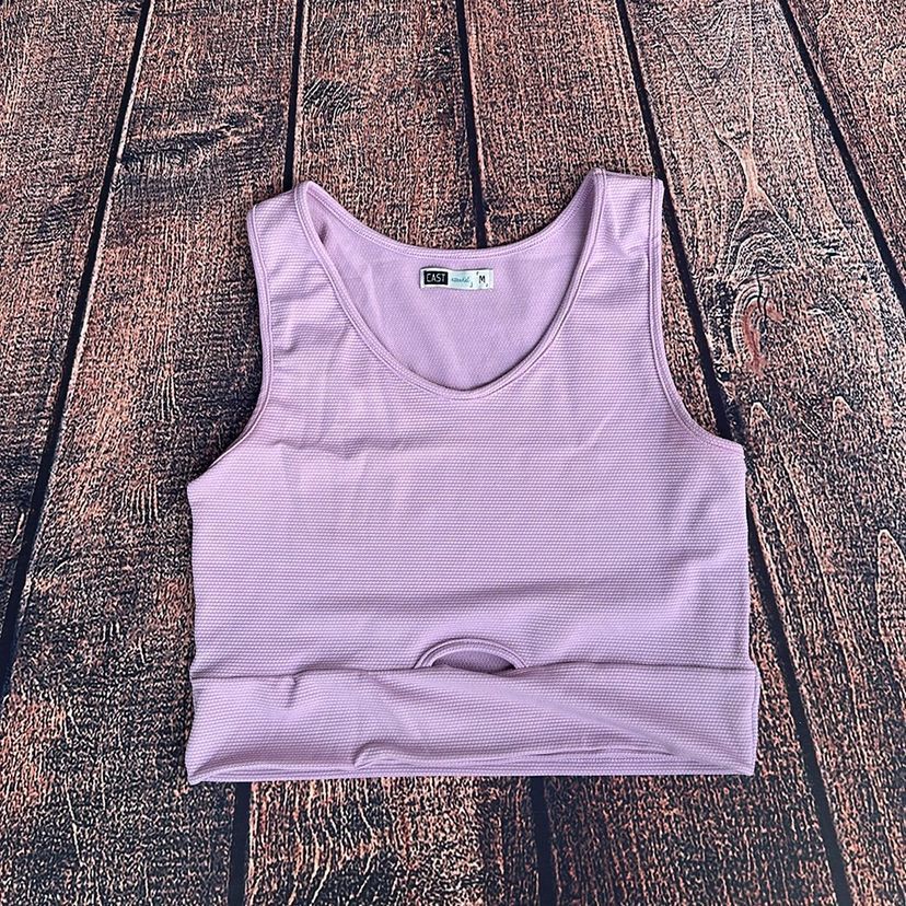 cropped lilás super confortável M, cropped regata roxo claro, cropped feminino tecido que não amarrota (bazar, desapego)
