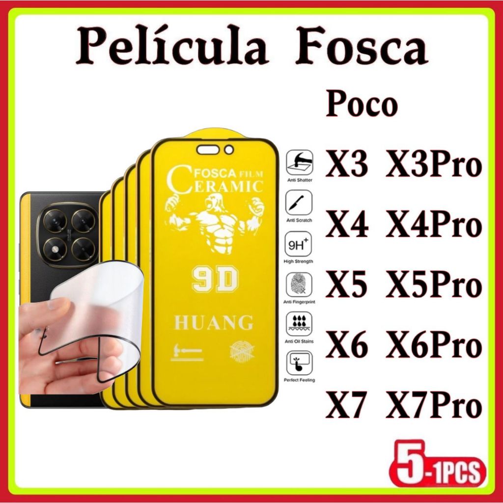 Película Fosca Cerâmica Flexível 9D Xiaomi Redmi Poco X3 X3PRO X4 X4PRO X5 X5PRO X6 X6Pro X7 X7Pro em Oferta na Shopee