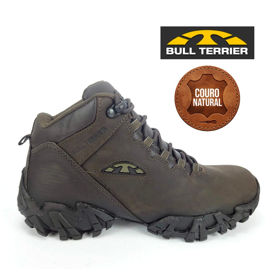 Bota Coturno Masculino Botina Solado Borracha Bull Terrier Sparks Couro Natural Original Nota Fiscal