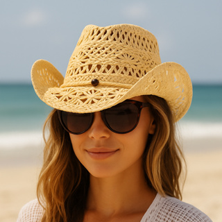 Chapéu Country Gypsy palha durinha aba modelável praia rodeio sertanejo verão lançamento em Oferta na Shopee