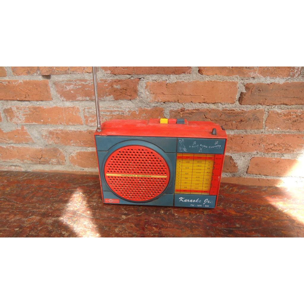 com fefeito antigo radio motoradio karaoke 3 band radio cassette 110/220 volts