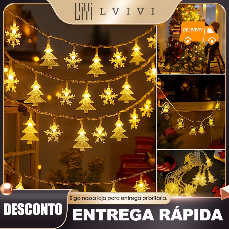 Luminária Cordão Fio De Luz 20 Estrelas 4 Metros Led Decoração Natal