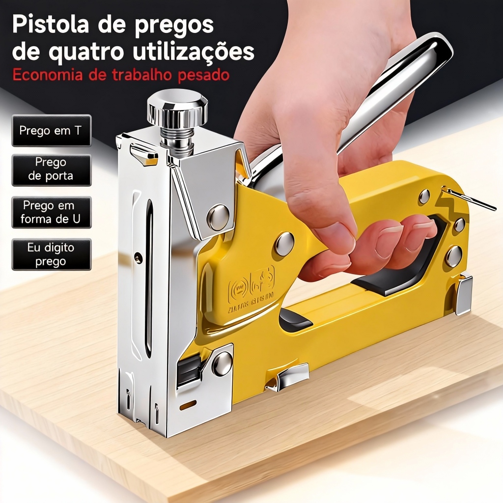 Grampeador de Tapeceiro Alta Pressão Profissional Manual + 100 Grampos Ferramentas Profissional em Oferta na Shopee