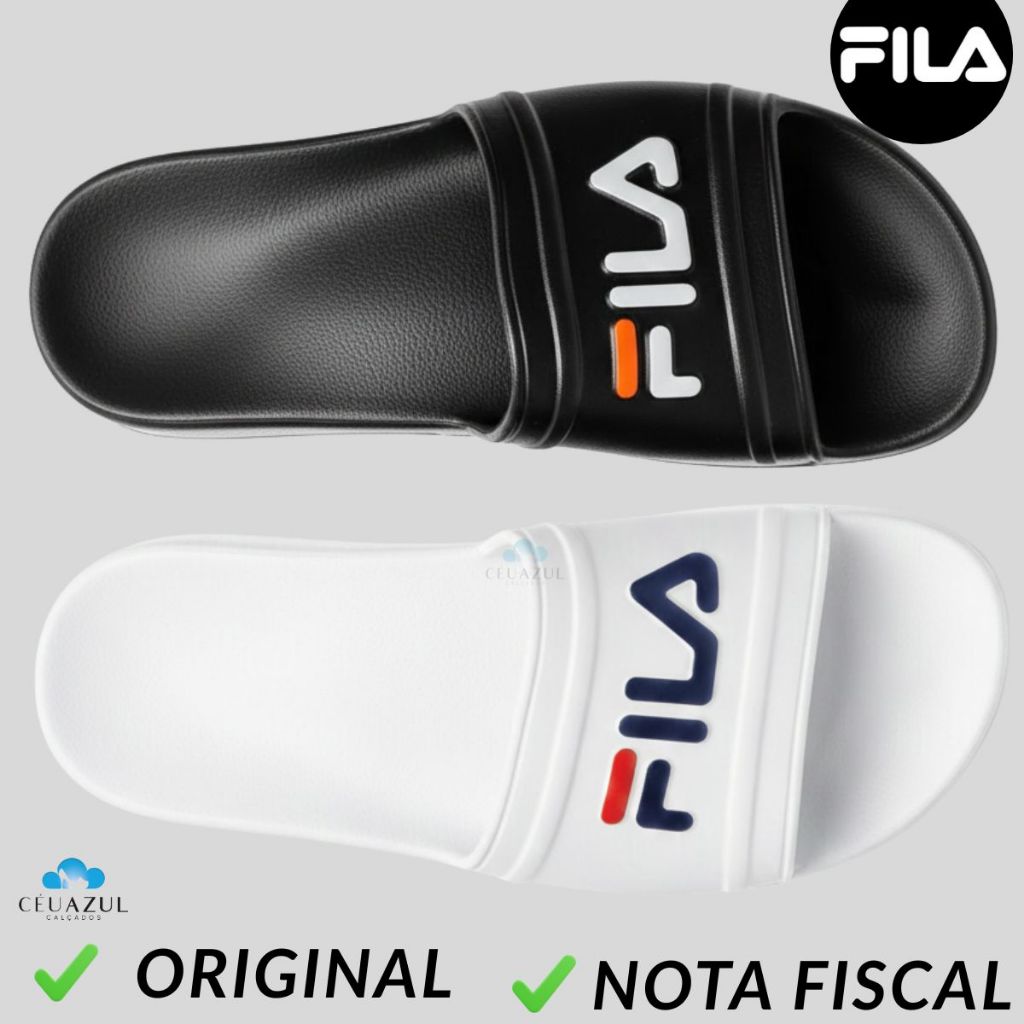 Chinelo Fila Sleek Slide Masculino Casual Original em Oferta na Shopee