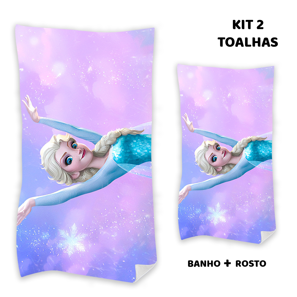 Kit 2 Toalha De Praia Infantil Masculino E Feminino Animes Herois Desenhos Estampa De Alta Definição — imagem 2 de 2