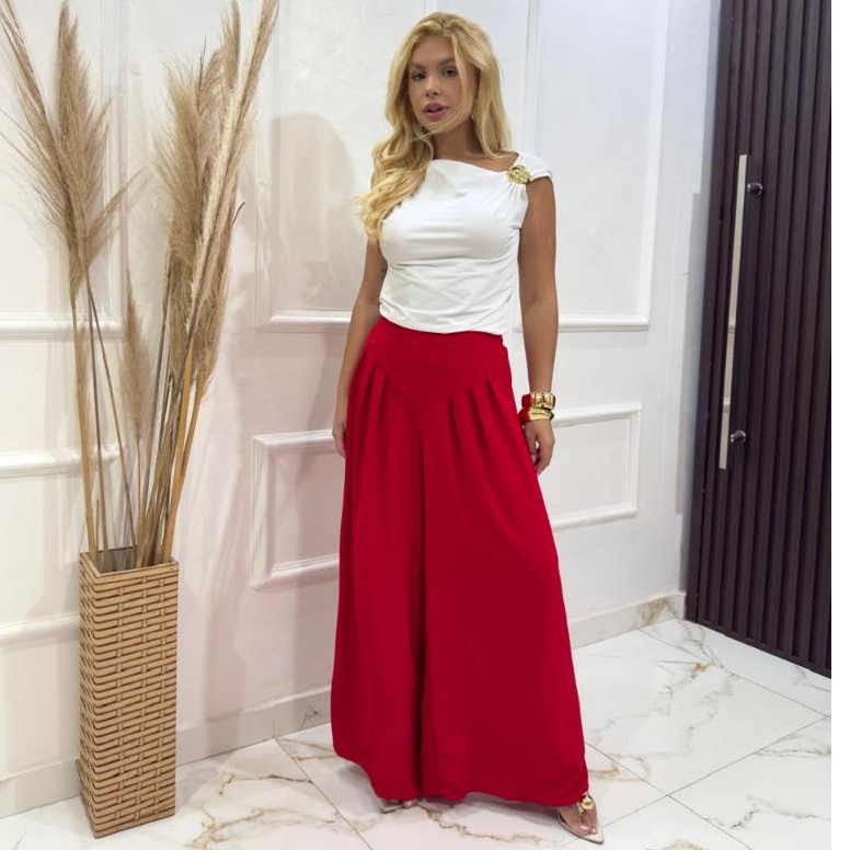 Calça Pantalona Feminina Chic e Confortável para Todas Ocasiões  Fashion Cintura Alta Tendência em Oferta na Shopee